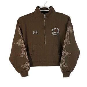 Darc Sport SHE Everson Sweater Womens‎ Small Desert Dust Mock Neck Quarter Zip